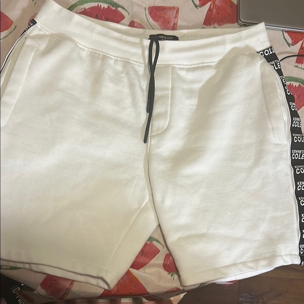 Kenneth Cole New York Athletic Shorts in White and Black